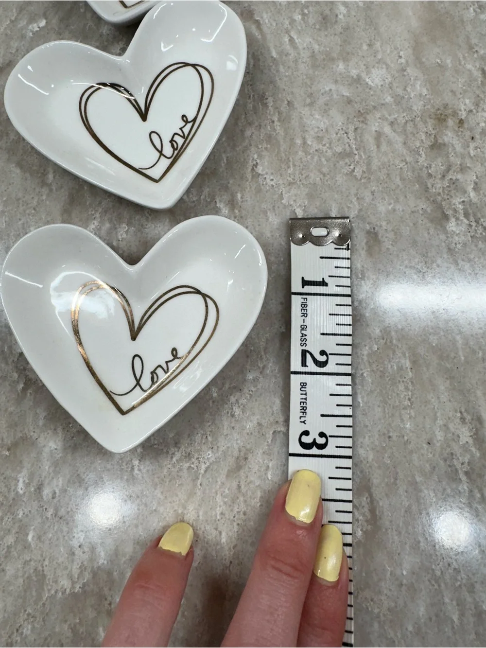 Kate Aspen Trinket Tray Valentine Love Heart Gold Lot of 3